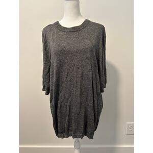 Cezani Gray Silk Tunic Top